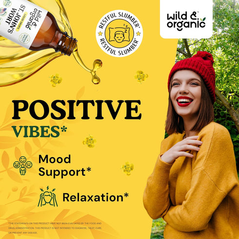 St Johns Wort Tincture - Mood Supplement w/St. John's Wort - St Johns Wort Organic for Good Mood - Calm and Relax Supplement w/Saint John's Wort - Organic St Johns Wort Herb - Hypericum - 2oz