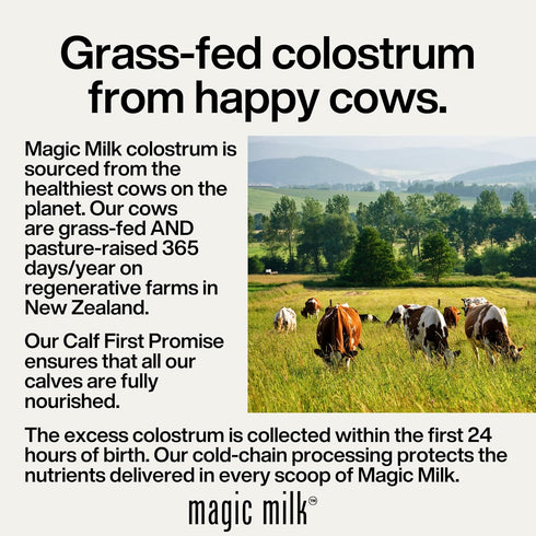 Immunity 20 Magic Milk | Colostrum | Supports Gut Health & Bloating | Hair, Skin, & Nails | & Muscle Recovery | Grass
