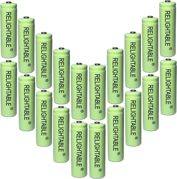 AA NiMh 600mAh 1.2V Rechargeable Batteries for Solar Garden Lights, Pack of 20