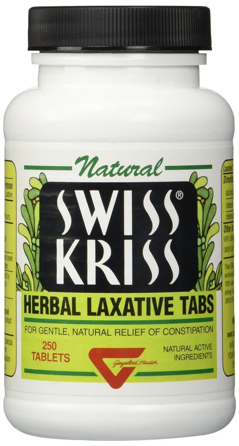 Swiss Kriss Herbal Laxative Tablets, Natural Laxatives for Constipation Relief, 250 Tablets