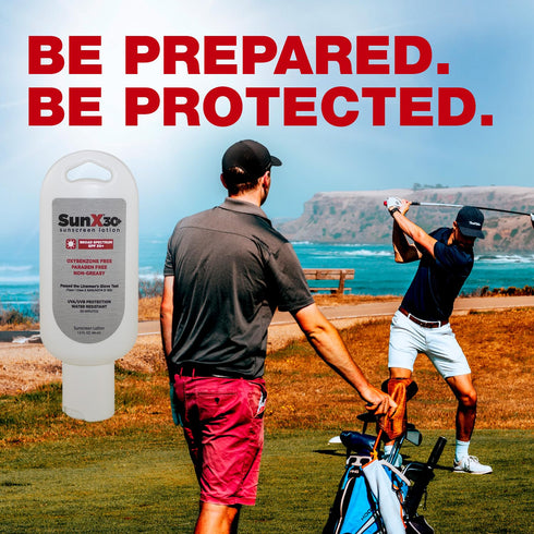 Sun X 30+ SPF Oil Free Sunscreen Lotion (4oz Tottle) - Broad Spectrum UVA/UVB Protection, Water & Sweat Resistant