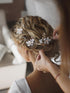 SWEETV 3Pcs Bridal Hair Pins, White Flower Hair Pieces Wedding Side Combs Accessories for Bridesmaids