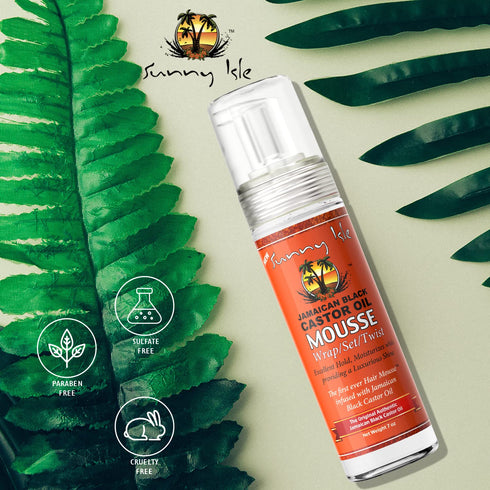 Sunny Isle Jamaican Black Castor Oil Mousse Wrap Set Twist 7oz - Excellent Hold, Luxurious Shine, Moisturizes