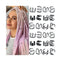 NAISKA 24PCS Black Hair Jewelry for Braids, Crystal Rhinestone Loc Dreadlock Accessories, Non-Piercing Ear Cuffs