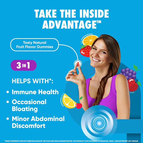 Gummies 80ct Digestive Advantage Probiotic For Digestive Health, Vitamin D, Daily Probiotics For Women &Men Occasional