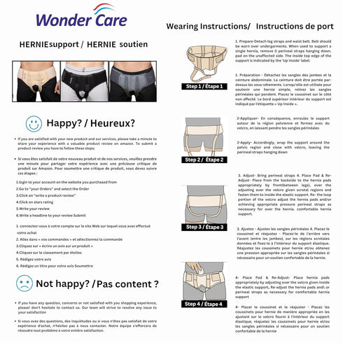 Wonder Care Hernia Belt for Men, Inguinal Hernia Truss with Adjustable Groin Straps, XXL