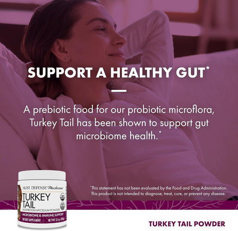 Immune 3.5 oz (66 Host Defense Turkey Tail Mushroom Powder - Digestive Health & Response Support Supplement - Mushroom