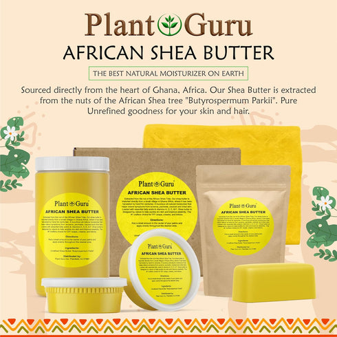 Raw African Shea Butter 16 oz, 100% Pure Natural Unrefined YELLOW - Ideal Moisturizer for Skin and Hair
