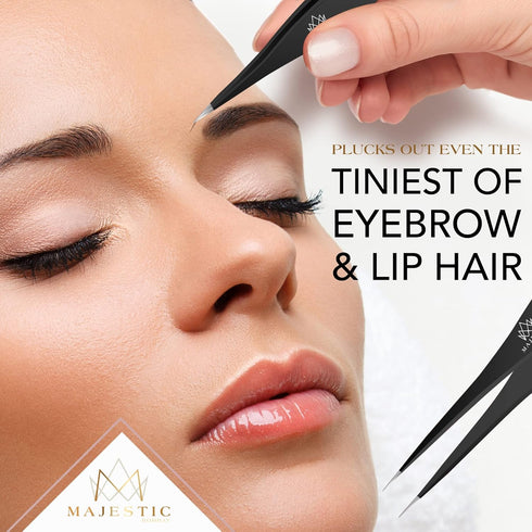 Surgical Tweezers for Ingrown Hair, Precision Sharp Needle Nose Pointed Tweezers for Splinters & Ticks Removal