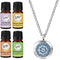 Wild Essentials Greek Key Necklace Essential Oil Diffuser Kit, 12 Refill Pads, Lavender, Lemongrass, Peppermint, Orange