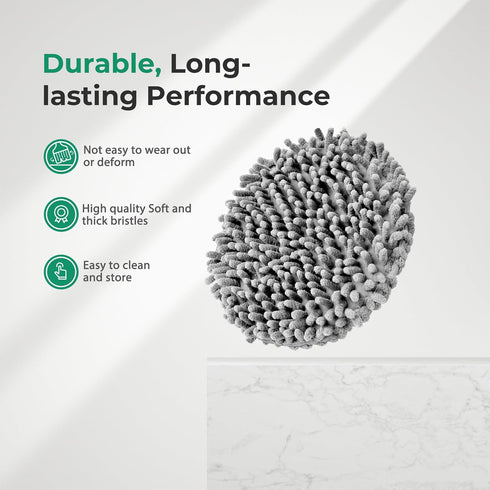 kHelfer Foam Scrubber and Scouring Pad, Microfiber Chenille Replacement Mop Cleaning Brush for Glass, Window, Floor