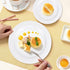 Sylans 60PCS set, 30 10" 30 7" White Plastic Plates Disposable Party Plates with Heavy Duty Dinner plates and Elegant