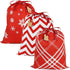 HRX Package 100% Cotton Gift Bags Drawstring, 20x16 inch, 3pcs Christmas Wrapping Sacks for Party Favor