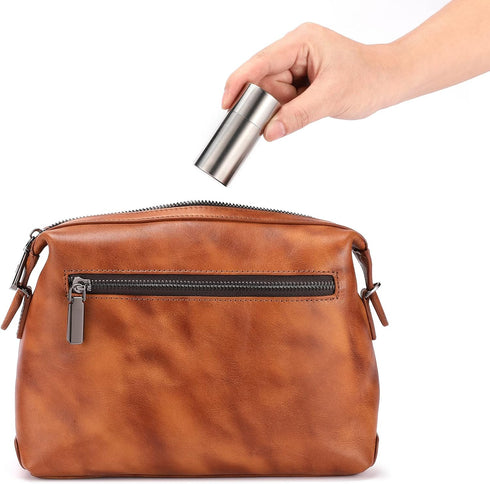 Small Metal Pill Holder Keychain, Waterproof Mini Stainless Steel Pill Case Organizer for Travel Purse Pocket