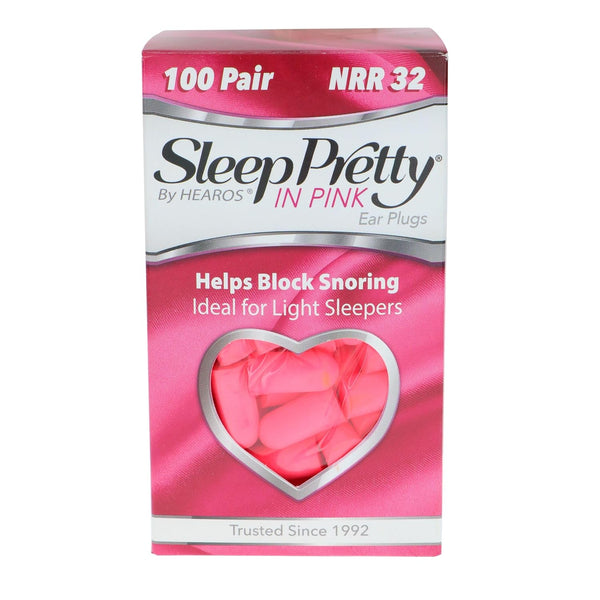 HEAROS Sleep Pretty in Pink, 100 Pair, NRR 32, Petite Sized PU Foam, Pink (5199)