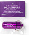 Purple Pill Case Keychain, Waterproof Metal Travel Container for Medicine Storage, Small Organizer with Christian Fish