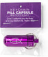 Purple Pill Case Keychain, Waterproof Metal Travel Container for Medicine Storage, Small Organizer with Christian Fish