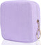 Teircno Sanitary Napkin Storage Bag, Preppy Corduroy Period Bag for Women, Cute Portable