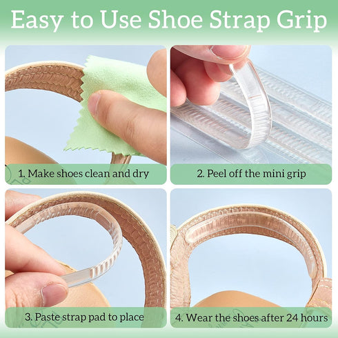 Xuniea 48 Pieces Shoe Strap Grip Back Heel Inserts - Clear Heel Grips, Invisible Gel Pads Cushion Liner for Women