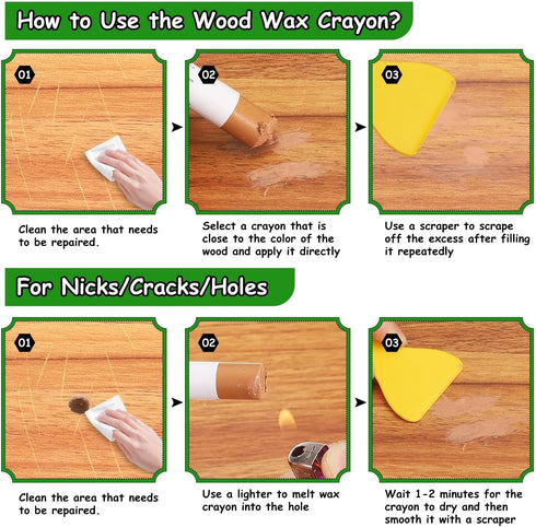 Hosifiy 20 Furniture Markers Touch Up, Colors Wood Filler Sticks, Wood Wax Crayons for Repairing Scratches, Scuffs