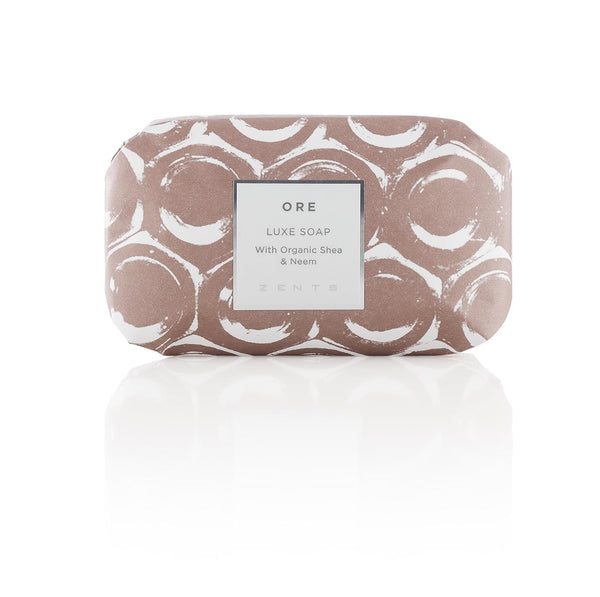 Zents Triple-Milled Luxe Bar Soap (Ore Fragrance), Moisturizing with Organic Shea Butter, 5.7 oz