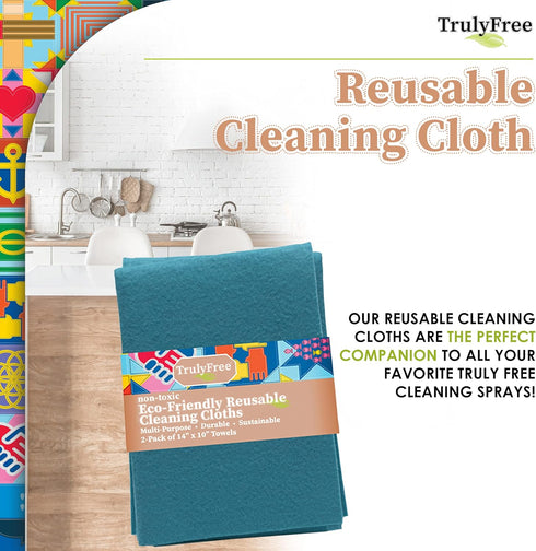 Reusable Cleaning Cloth, 2 Pack, Super Absorbent, Washable Kitchen Towels, 14x10”
