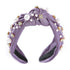 Pearl Knotted Women Headband Sparkle Rhinestone Jeweled Headband Wide Knot Crystal Embellished Hairband Fashion Women's Hair Accessories Purple