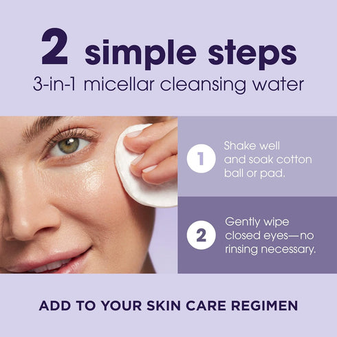 LUMIFY Eye Illuminations Cleansing Water & Eye Makeup Remover, 3-in-1 Micellar Water with Hyaluronic Acid, 160mL