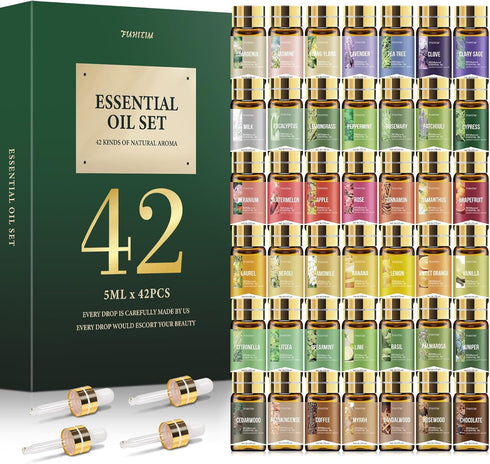 FUHITIM Essential Oil Set, Premium Essential Oils Gift Set for Diffuser, DIY