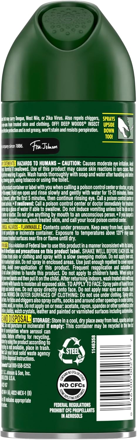 OFF! Deep Woods Insect Repellent Aerosol | Bug Spray with Long Lasting Protection, 6 oz