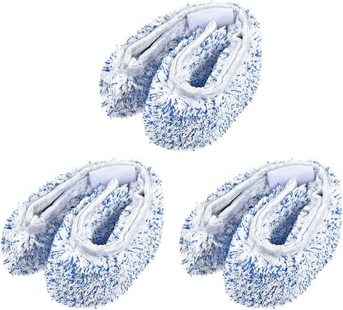 MECCANIXITY Microfiber Scrubber Replacement Head for Window, Glass, Marble Wall, Pack of 3 (Blue)