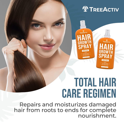TreeActiv Hair Growth Daily Nourishing Spray, 8 oz, Biotin Spray for Fuller Hair, Hair Growth Product with Argan Oil