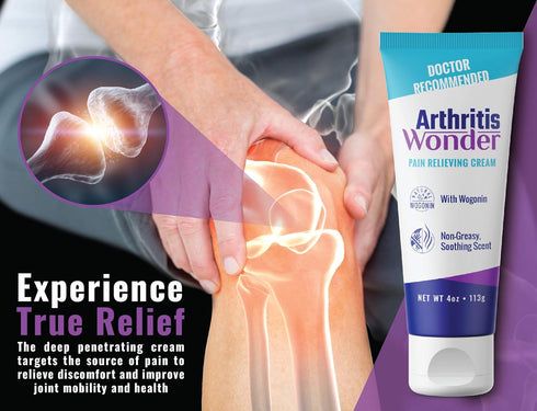 Pain Relief Cream, 4 oz – Arthritis Pain Relief Cream for Hand, Knee, Foot and Wrist Joints – Fast-Acting, Deep Penetrating, Non-Greasy Formula with Natural Wogonin
