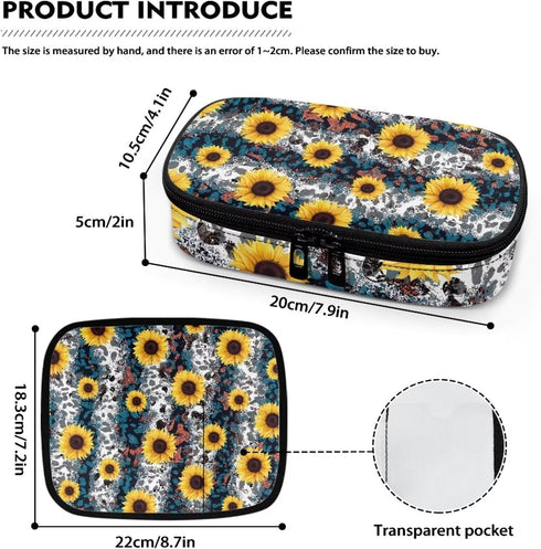 Multifunctional Insulin Pens Holder for Travel, Sunflower Leopard Lightweight Medical Case with Smooth Zipper