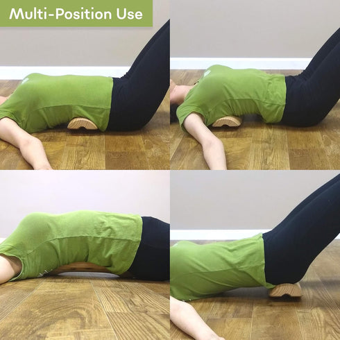 Multi-Function Lower Back Bolster & Wooden Pillow for Back Pain Relief, Massage, Support