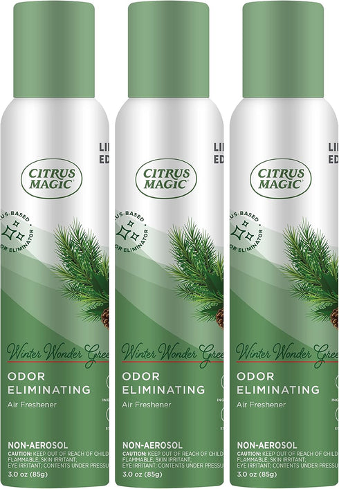 Citrus Magic 3-Ounce Holiday Odor Eliminating Air Freshener Spray, Pack of 3