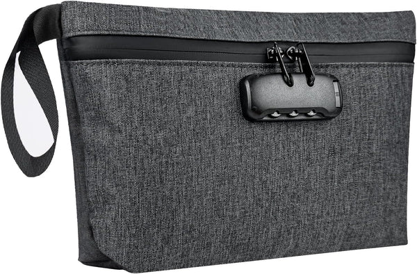 Smell Proof Bag - Odor Proof Storage Bag with Combination Lock, Waterproof Zipper Tote Organizer for Travel