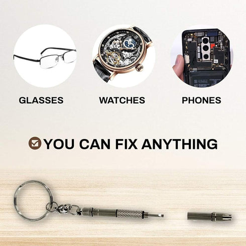 5 in 1 Mini Precision Optical Keychain Screwdriver for Glasses, Jewelry, and Watch Repair