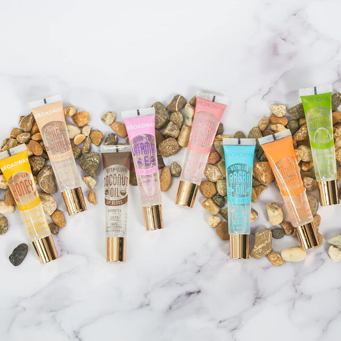 Ruby Kisses Broadway Vita-Lip Clear Lip Gloss, 12 Pack with Rosehip Oil, Ultra-Hydrating Formula, High-Shine Non-Sticky