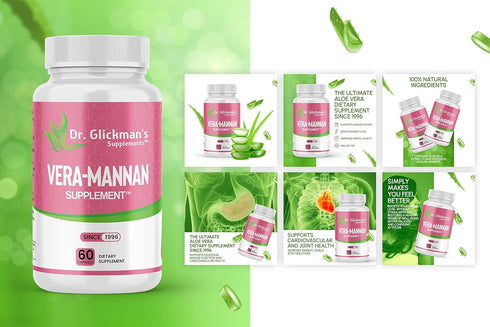 Vera-mannan Aloe Vera Supplement, 1 Bottle, 60 Capsules
