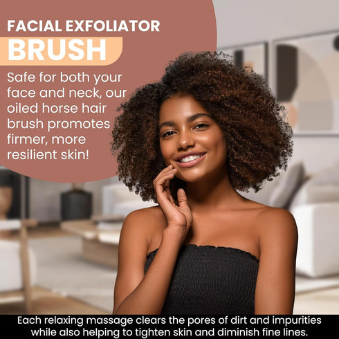 SHASH Since 1869 Hand Made in Germany - Sustainable Exfoliating Face Brush, Soft Goat Bristle for Glowing Complexion