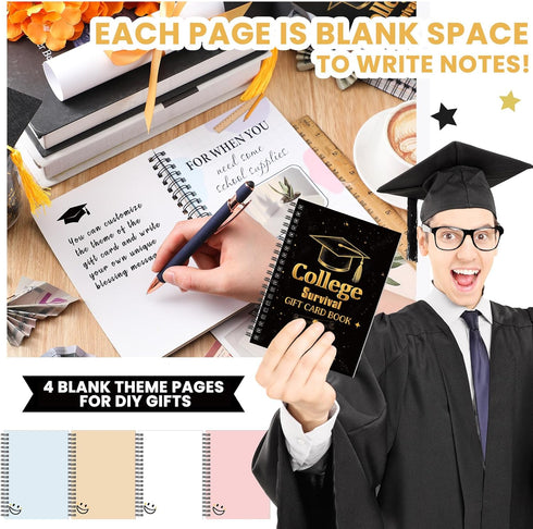 Zhanmai 7 5 Inch 2026 Package College Gift Card Book x Graduation Gift Card Book College Survival Booklet Organizer