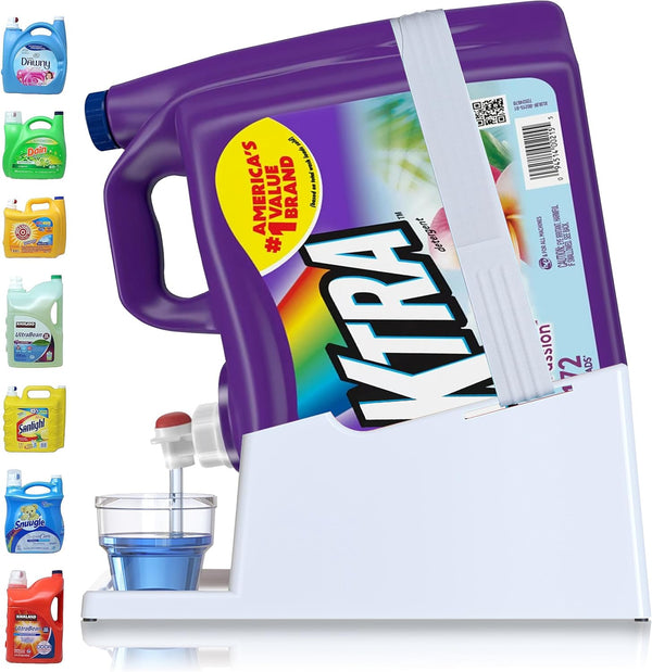Skywin Efficient Laundry Detergent Liquid Holder, White - Drip Tray and Storage for Laundry Room