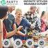 Party Bargains Disposable Plastic Navy Gold Salad Forks, Infinity Modern Design Utensils, 20 Pack