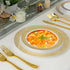 JOLLY CHEF 50 Plastic Bowls with Gold Rim, 12oz Disposable Soup Bowls, Heavy Duty for Parties and Catering
