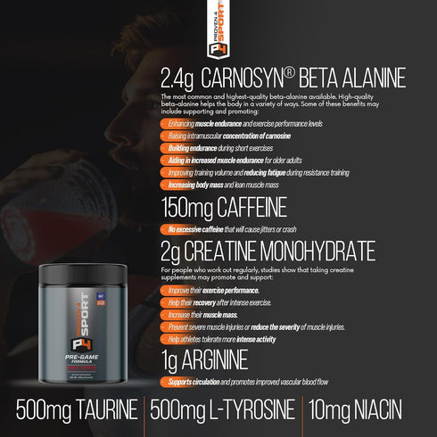 Proven4 Pre Workout Powder - Men & Women with Creatine, Beta Alanine, Caffeine, NSF Certified, 30 Servings, Fruit Punch