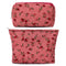 2 Pieces Red Rose Makeup Bag, Large Capacity Canvas Travel Toiletry Bag Organizer for Women