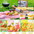 100 Pack 8oz Disposable Plastic Cups with Flat Lids, Clear Crystal Cups for Desserts and Cold Drinks