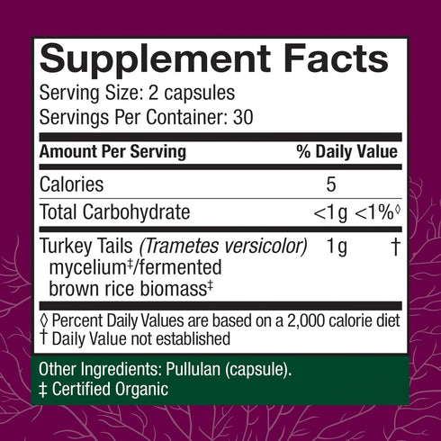 Immune 60 Host Defense Turkey Tail Capsules - Digestive Health & Response Support Supplement - Mushroom Supplement