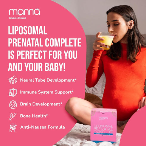 Manna Vitamins Evolved - Liposomal Prenatal Complete - Liquid Prenatal Vitamins for Women - Best Prenatal Vitamins